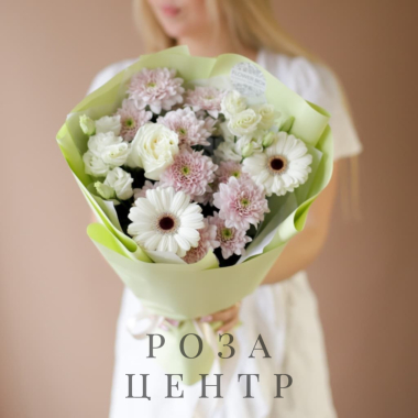 Нежный букет в фисташковом оформлении №1599