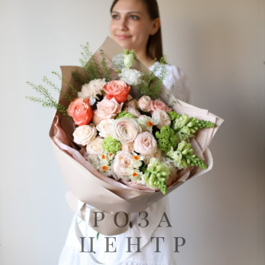 Пышный весенний букет с нарциссами №1616